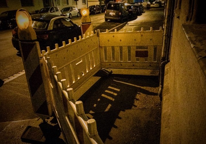 Baustelle bei Nacht