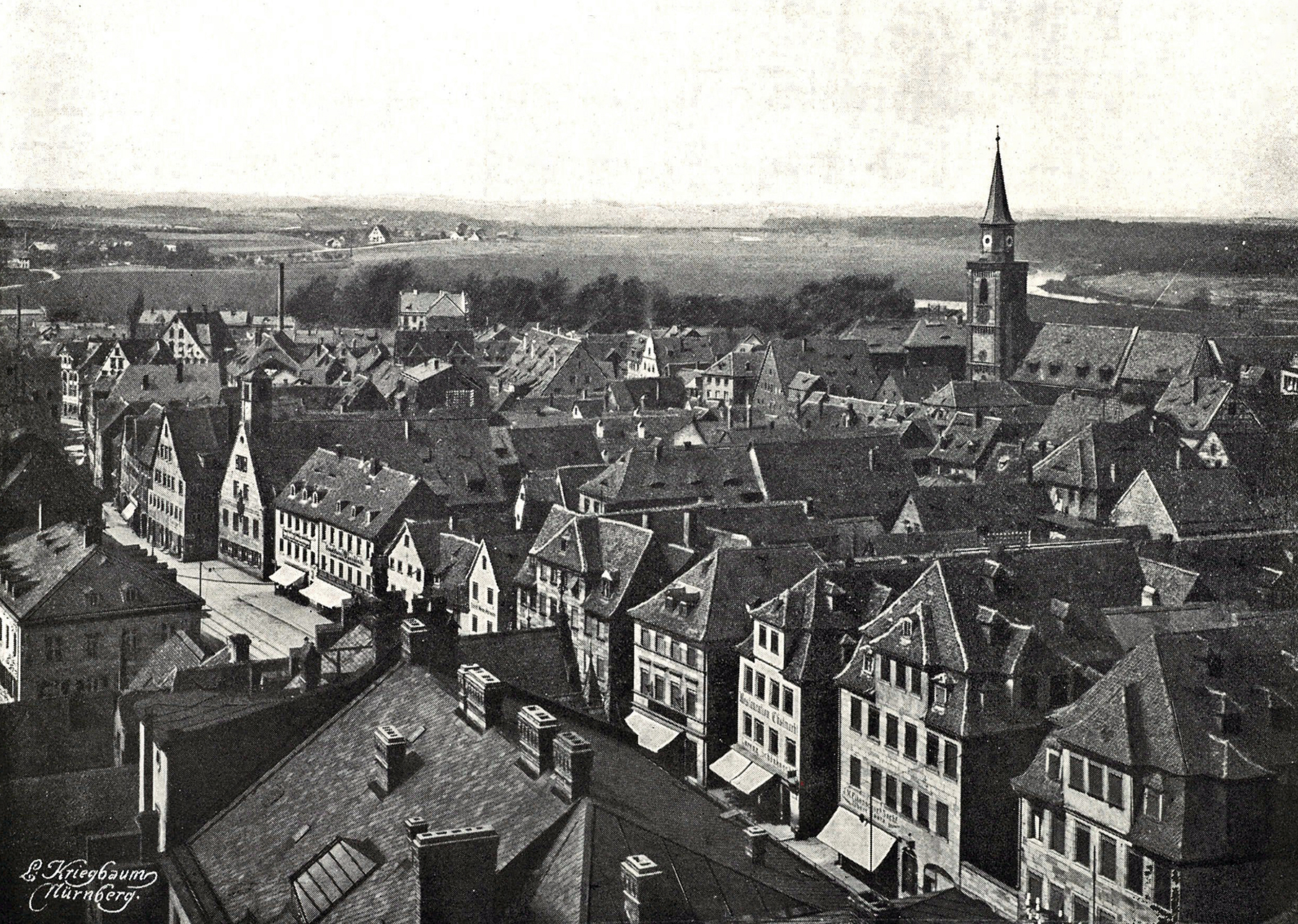 Blick vom Rathausturm Richtung Nordwesten 1909