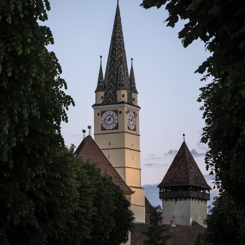 Mediasch / Mediaș / Medgyes, Margarethenkirche (Trompeterturm)